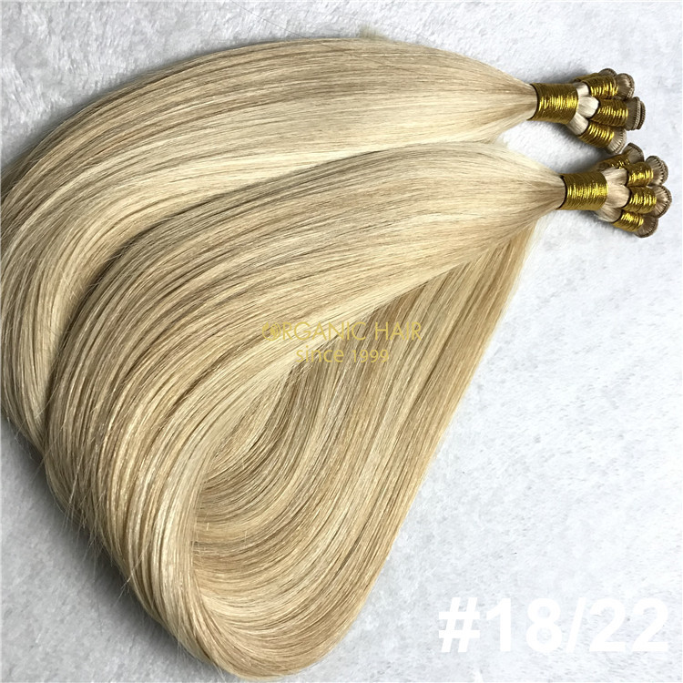 #613 hand tied weft double drawn hair extensions CNY018